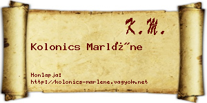 Kolonics Marléne névjegykártya